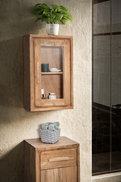 Badoberschrank 44x70cm 'Pure' Akazie massiv