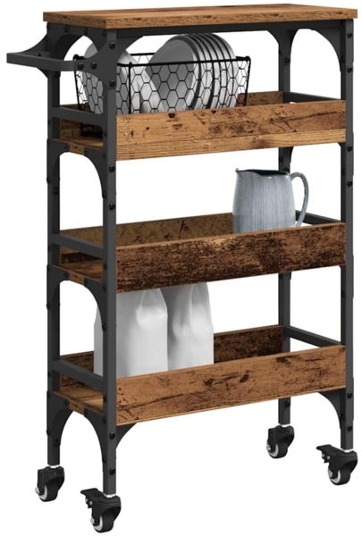 vidaXL Küchentrolley Altholz 53 x 20 x 76 cm Holzwerkstoff 883022 Bild 2
