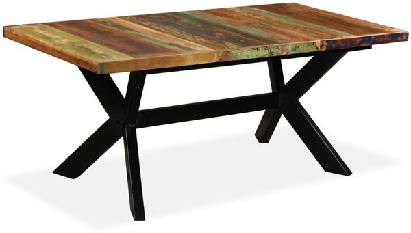 vidaXL Esstisch Altholz Massiv und Stahlgestell 180 cm 244804 Bild 11