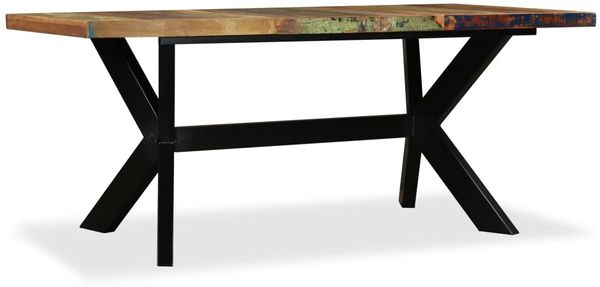 vidaXL Esstisch Altholz Massiv und Stahlgestell 180 cm 244804 Bild 3