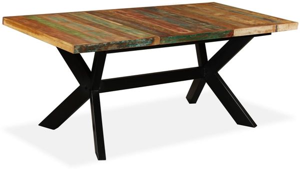 vidaXL Esstisch Altholz Massiv und Stahlgestell 180 cm 244804 Bild 12
