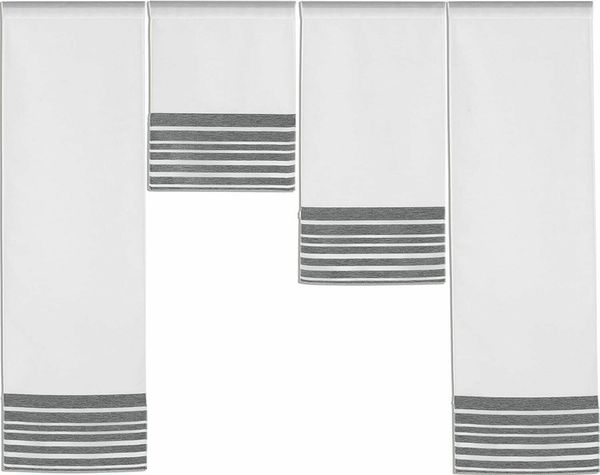 EXPERIENCE Scheibengardine Design Mini Flächenvorhang Set anthrazit 4028 4-tlg (4 St), Stangendurchzug, halbtransparent