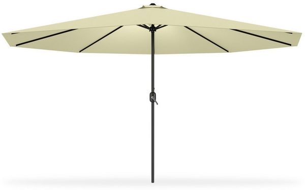 FIVMEN Sonnenschirm 350 cm Sonnenschirm, manuell verstellbar, geeignet für Gärten, LxB: 250x350 cm, Beige/Dunkelgrau
