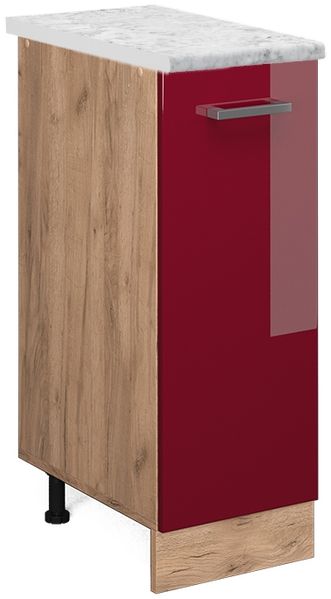 Apothekerschrank R-Line Rot Hochglanz 30 cm AP Marmor Vicco