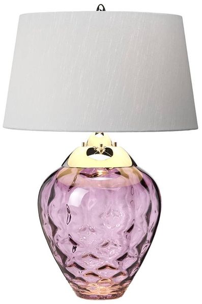 Elstead Samara Tischlampe klein Pflaume Schirm silberfarben 72cm Bild 3