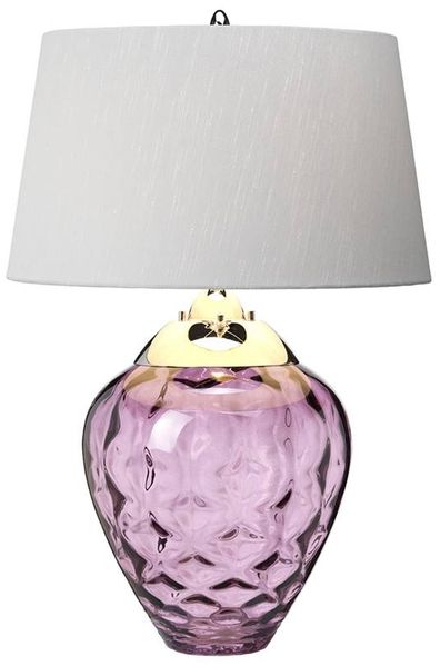 Elstead Samara Tischlampe klein Pflaume Schirm silberfarben 72cm Bild 4