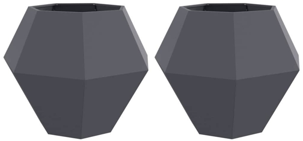 vidaXL Pflanzkübel 2 pcs Anthrazit 100 x 100 x 80 cm Stahl 884029