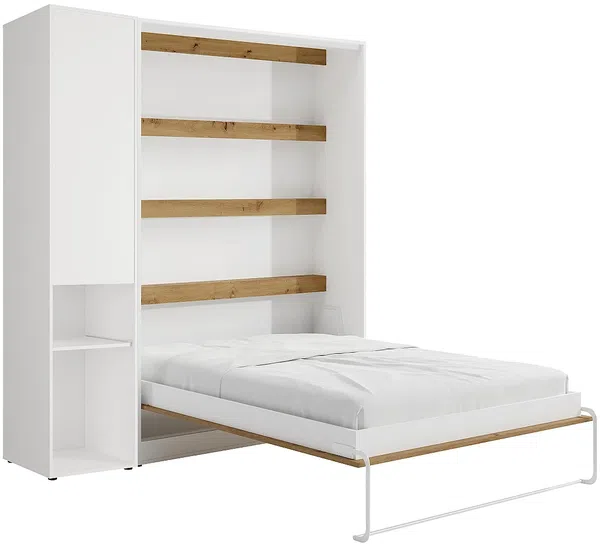 Vente-unique - RAPILI Bett Holz, Platte BeigeWeiß - B 50 cm239,2 cm x H 225,2 cm x L 229 cm Bild 3