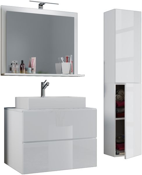VCM Badmöbel Waschtisch Lendas 915207 Weiß H. 150 x B. 93 x T. 51 cm