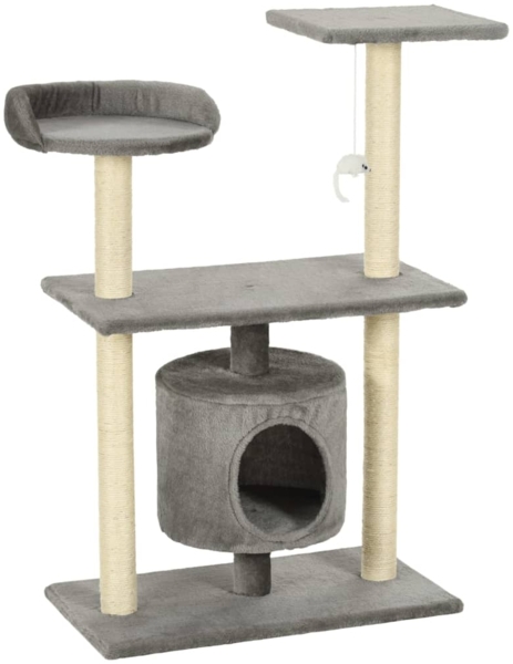 vidaXL Katzen-Kratzbaum Sisal 95 cm Grau 170512