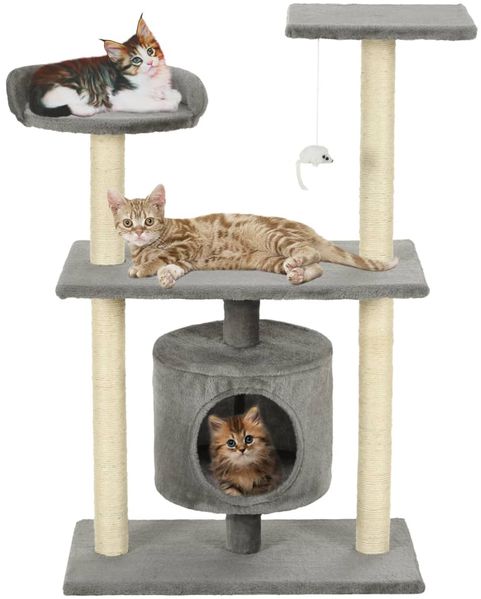 vidaXL Katzen-Kratzbaum Sisal 95 cm Grau 170512