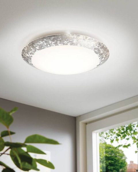 Eglo 98024 LED Deckenleuchte MONTENOVO weiß, silber Ø39,5cm H:10cm