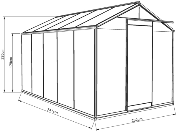 ACD Glas Gewächshaus R210H-Alu | Silber | Bild 6