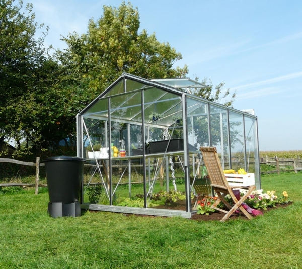 ACD Glas Gewächshaus R210H-Alu | Silber | Bild 1