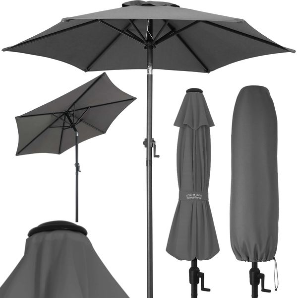 Kingsleeve Sonnenschirm | neigbar | Polyester anthrazit, Ø 200 cm