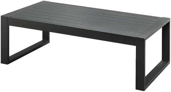 Vente-unique - MOLOKAI Gartensitzgruppe Metall Grau - B 61,2 cm x H 35,5 cm x L 110 cm