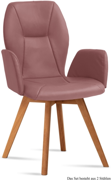 Armlehnstuhl (2er-Set) Donka 58 x 92 x 60 Eiche geölt/Rosewood