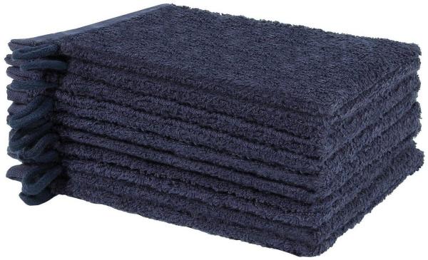 NatureMark Waschhandschuh Waschhandschuhe 500 gsm (10er-Set), 100% Baumwolle (10-St), Premium Frottier Waschhandschuhe, 15x21cm, Navy blau