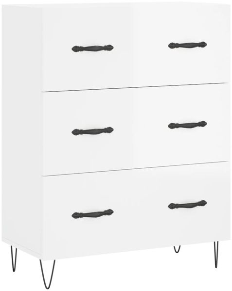 Sideboard, Kommode Hochglanz-Weiß 69,5x34x90 cm Holzwerkstoff j1818p