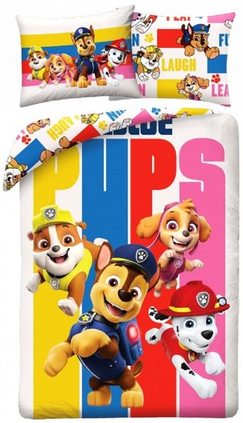 Paw Patrol Bettwäsche Set aus Baumwolle Bettdeckenbezug 140 × 200 cm mit 70 × 90 cm Kissenbezug