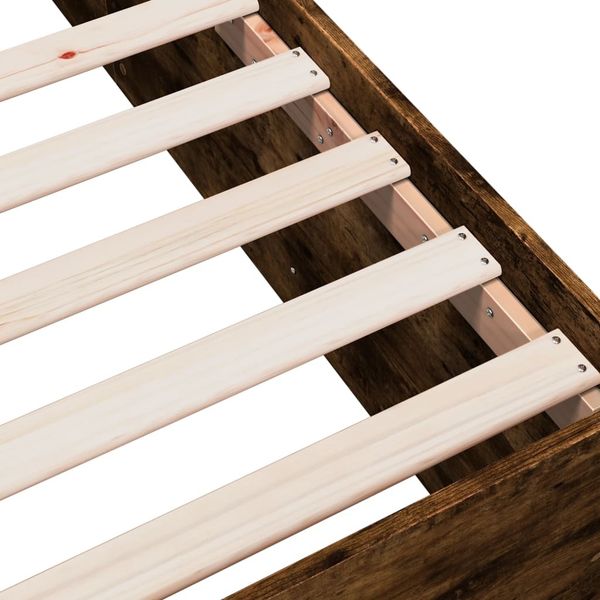 vidaXL Bettgestell Räuchereiche 100x200 cm Holzwerkstoff 3280962 Bild 7