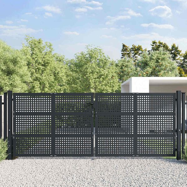 vidaXL Gartentor Anthrazit 400x150 cm Stahl 154574
