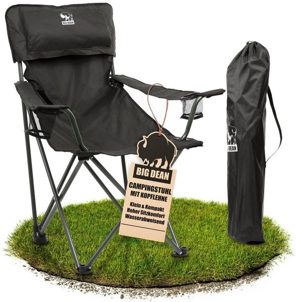 BigDean Campingstuhl Luxus Campingstuhl Faltbar Extra groß 150 KG Belastbar, bequem (Packung, 1 St), Luxus Faltstuhl, Wasserabweisend, Uv-Beständig