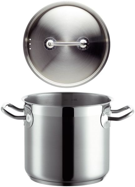 Gemüsetopf 16 cm mit Deckel, hochwertiger Topf, Induktion, Literskala