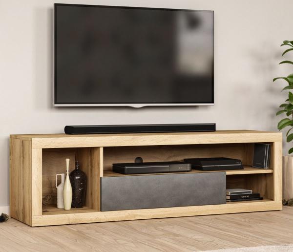 TV-Lowboard Ways Wotan Eiche und Matera grau 140 cm