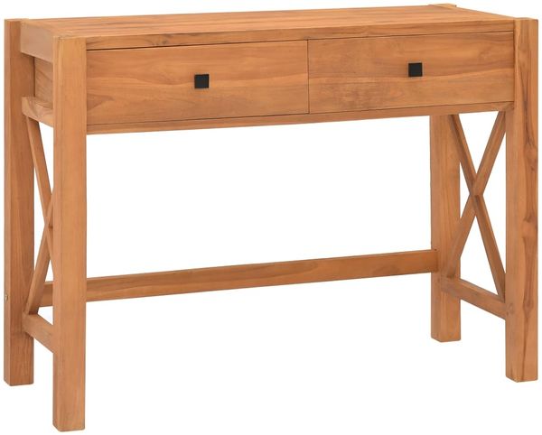 Schreibtisch mit 2 Schubladen, recyceltes Teak, 100 x 40 x 75 cm