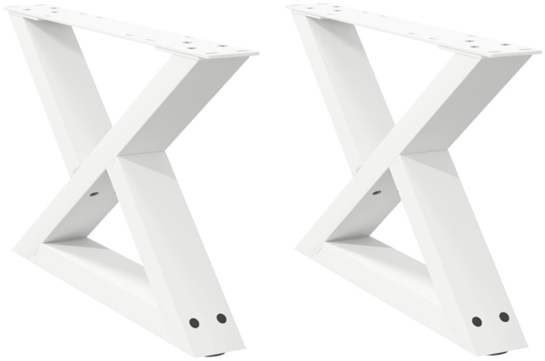 vidaXL Couchtischbeine 2 Stk. Weiß 60x(30-31,3) cm Stahl 4012689