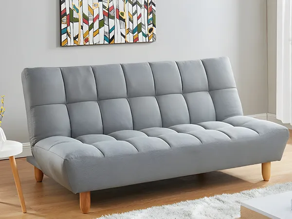 Vente-unique - Schlafsofa Klappsofa 3-Sitzer - Stoff - Grau - ESTEBAN