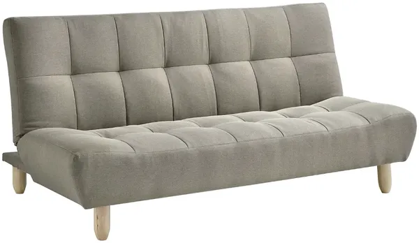 Vente-unique - Schlafsofa Klappsofa 3-Sitzer - Stoff - Grau - ESTEBAN