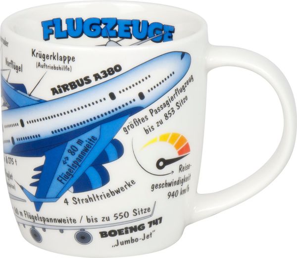 KÖNITZ 1172673028 Kid's Wissen Flugzeuge 230 ml aus Porzellan / Kinderbecher