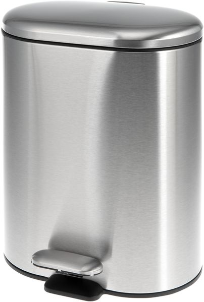 bremermann Treteimer BARBENA - 6 Liter // Edelstahl Anti-Fingerabdruck Softclose // Abfalleimer Kosmetikeimer (Edelstahl)