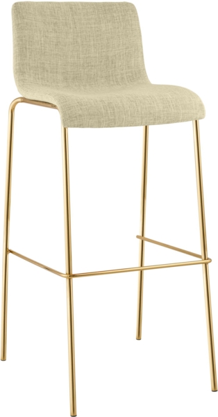 CLP Barhocker Hover stapelbar Stoffbezug Vierfußgestell Goldoptik bis 150 kg,creme Bild 1