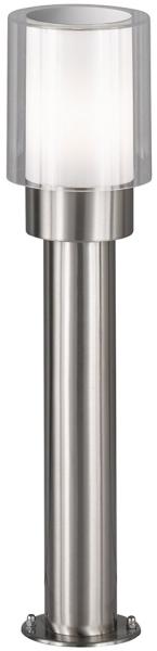 Stehleuchte, Edelstahl, silber, weiß, H 50 cm