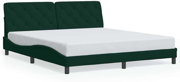 Doppelbett, Bettgestell Modernen ohne Matratze Dunkelgrün 180x200 cm Samt d2389e