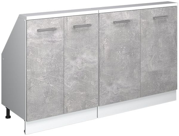 Küchenschrank für Dachschrägen R-Line Beton 140 cm 2er Set Vicco