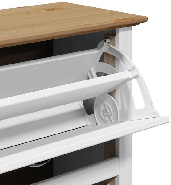 vidaXL Schuhregal BODO Weiß und Braun 80x35x118 cm 4016882 Bild 8