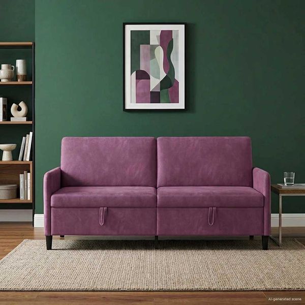 vidaXL Sofa mit Stauraum Lila 192 x 78 x 87 cm Polyester 42037002