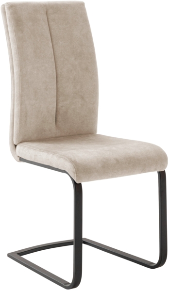 HUDSON Schwinstuhl mit Griff - 4er Set - Creme / Schwarz matt lackiert