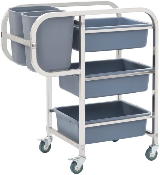 vidaXL Küchenwagen mit Kunststoffbehältern 82x43,5x93 cm 50918