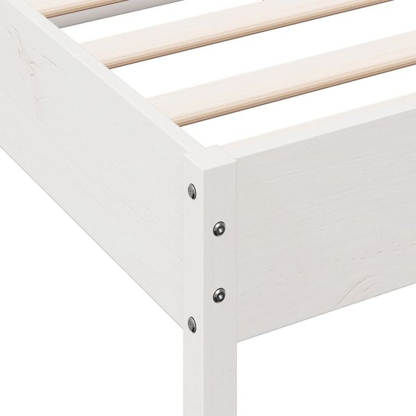 vidaXL Massivholzbett ohne Matratze Weiß 160x200 Kiefernholz 3328227 Bild 9