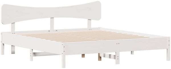 vidaXL Massivholzbett ohne Matratze Weiß 160x200 Kiefernholz 3328227 Bild 3