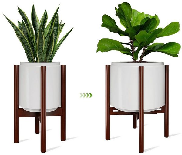 Bamworld Blumenständer Blumenhocker, Pflanzenhocker, Höhenverstellbar & Kippsicher (1 St), für verschiedene Blumentöpfe, höhe 37 cm