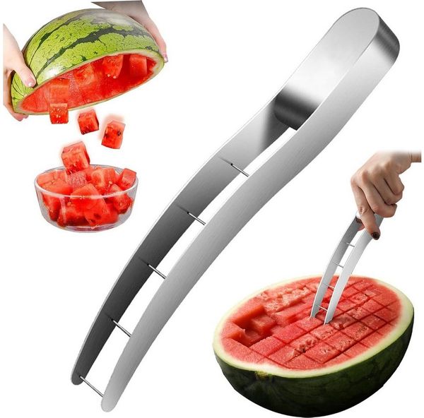 FOUORTUNATE-BEE Obstschneider Edelstahl Wassermelonen-Schneider für Sommerfrüchte, (1-tlg), Praktisches Messer für Wassermelone und Honigmelone