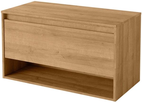 Fackelmann NATURA Waschbeckenunterschrank 94 cm breit, Braun hell