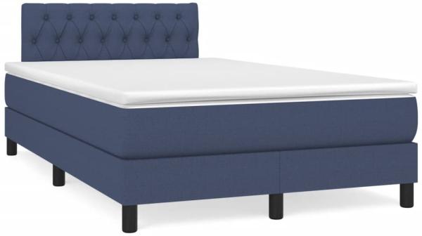 vidaXL Boxspringbett mit Matratze Blau 120x190 cm Stoff 3269750