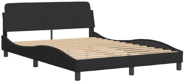 vidaXL Bett mit Matratze "Dover" Schwarz 140x190 cm Samt 3208393 Bild 4